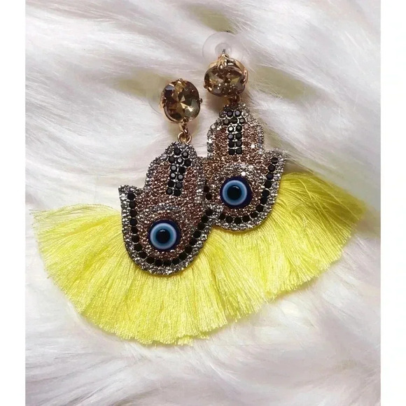 Hamsa Eye Earrings - Picture 3 of 4